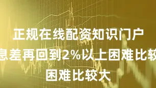 正规在线配资知识门户净息差再回到2%以上困难比较大